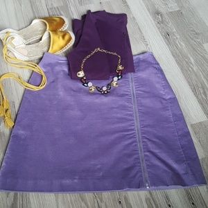 Velvet zip Asymmetrical skirt